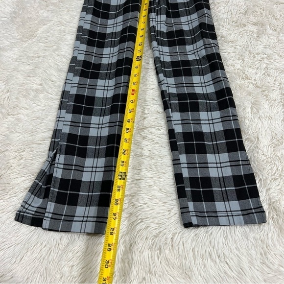 Princess Polly Split Checkered Flare Leg Pants Blue & Black Size 4 - Picture 3 of 11